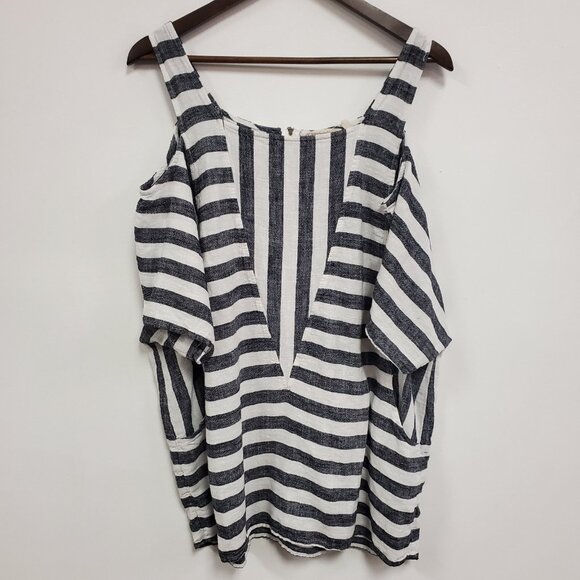 Soft Surroundings Tops - Soft Surroundings Womens Cold Shoulder Sunset Tunic Size 1X Striped Beach Costal